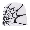 thumbnail image 1 of Xfvqtps Womens Beanie Spider Web Knitting Fashion Stretch Windproof Coldproof Warm Outdoor Fall Winter Soft Skull Cap White, 1 of 1