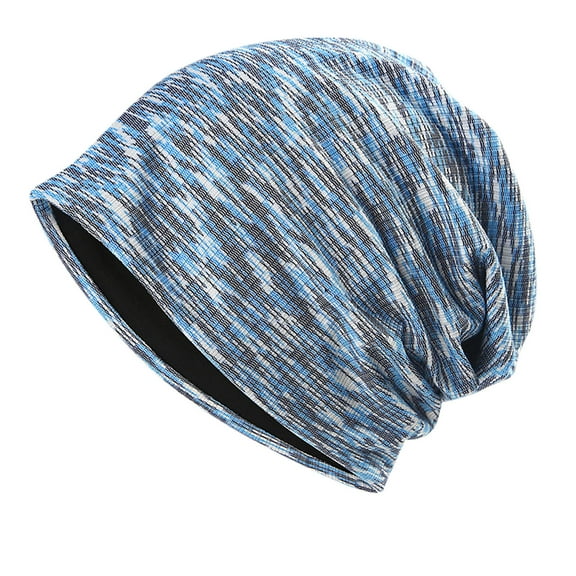 Xfvqtps Womens Beanie Stripe Mixed Colors Slouchy Foldable Fashion Versatile Lightweight Windproof Coldproof Fall Skull Cap Blue