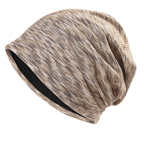 Xfvqtps Womens Beanie Stripe Mixed Colors Slouchy Foldable Fashion Versatile Lightweight Windproof Coldproof Fall Skull Cap Coffee