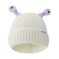 thumbnail image 1 of Xfvqtps Womens Beanie with Little Design Funny Hat Knitted Cuffed Fashion Striped Cute Windproof Coldproof Warm Winter Skull Cap White, 1 of 4