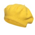 thumbnail image 1 of Xfvqtps Womens Beret Hat French Style Solid Color Classic Wool Plush Fur Artistic Elegant Fall Winter Painter Hat Yellow, 1 of 3