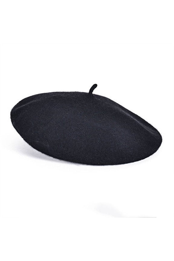 Womens Beret Hat Solid Color French Style Artistic Elegant Painter Hat Black