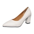 thumbnail image 1 of Xfvqtps Womens Block Heel Pumps Pointed Toe Work Shoes Slip On Classic Heels Comfortable Dress Pumps Low Heel Office Shoes for Women Versatile Everyday Heels, 1 of 9