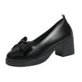 thumbnail image 1 of Xfvqtps Womens Bow Detail Block Heel Mules Slip On Comfortable Shoes for Spring Summer Casual Office Wear, 1 of 9