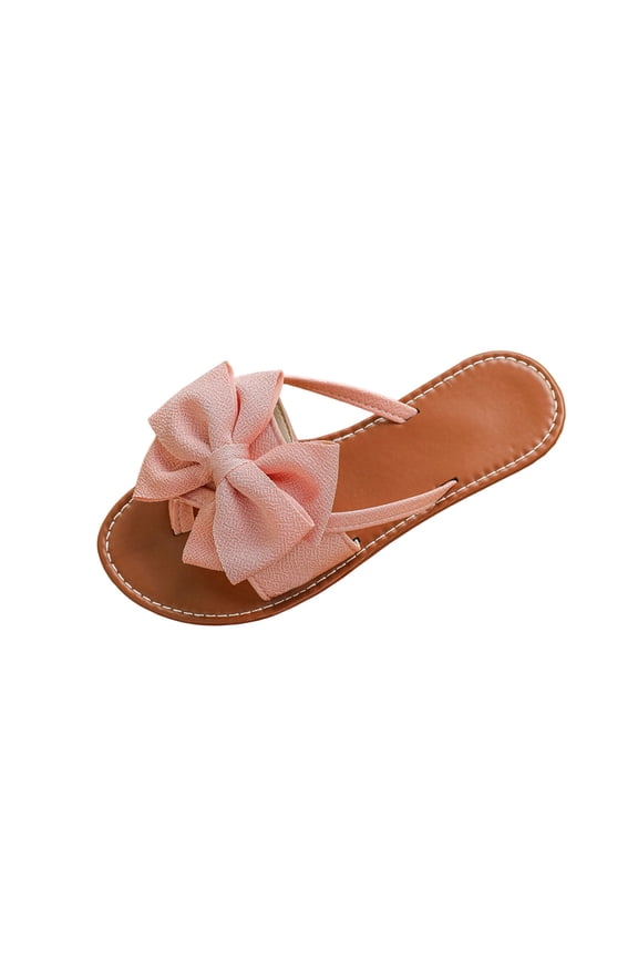 Womens Bow Flip Flops Flat Sandals Slides Comfortable Beach Spring Casual Thong Slippers