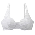 thumbnail image 1 of Xfvqtps Womens Bras Adjustable Spaghetti Strap Back Buckle Lace Bow Thin Breathable Solid Color Daily Bras White, 1 of 3
