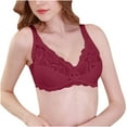 thumbnail image 1 of Xfvqtps Womens Bras Adjustable Strap Back Buckle Lace Thin Breathable Solid Color Daily Bras Red, 1 of 5