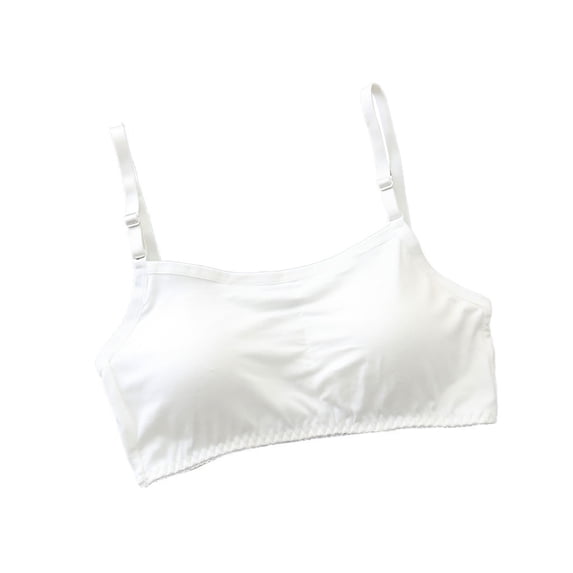Xfvqtps Womens Bras No Underwire Adjustable Spaghetti Strap Removable Padded Solid Color Pullover Comfortable Breathable Daily Bras White