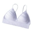 thumbnail image 1 of Xfvqtps Womens Bras No Underwire Spaghetti Strap Deep V Neck Triangle Cup Comfortable Breathable Daily Bras White, 1 of 2