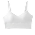 thumbnail image 1 of Xfvqtps Womens Bras Wireless Adjustable Spaghetti Strap Elastic Solid Color Pullover Comfortable Breathable Daily Bras White, 1 of 6