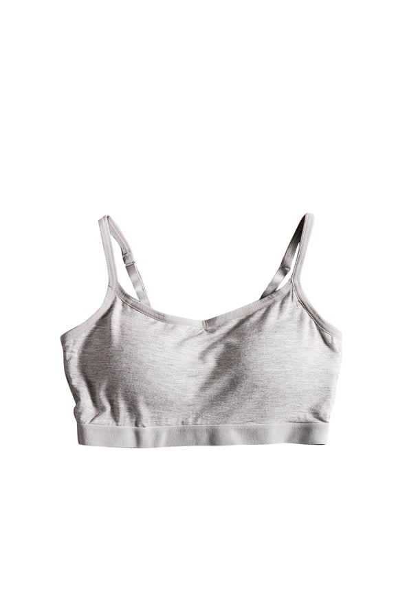 Womens Bras Wireless Solid Color Adjustable Spaghetti Strap Elastic Pullover Comfortable Breathable Daily Bras Gray