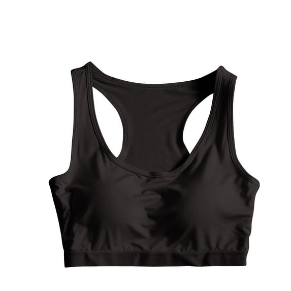 Xfvqtps Womens Bras Wireless Solid Color Racerback Elastic Pullover Comfortable Breathable Bras for Everyday Black