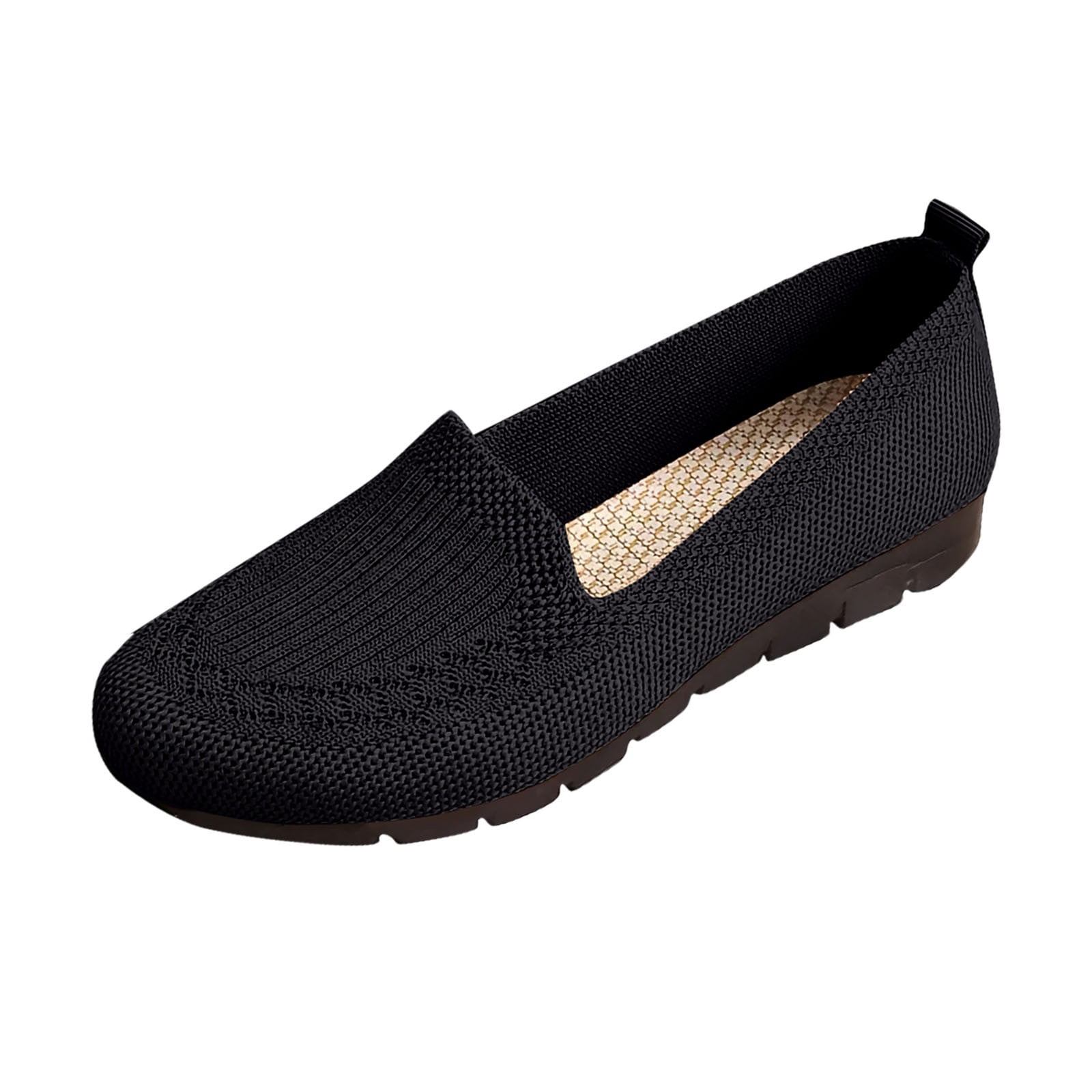 Xfvqtps Womens Breathable Knit Loafers Comfortable Slip on Flat