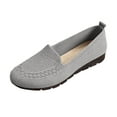 thumbnail image 1 of Xfvqtps Womens Breathable Knit Loafers Comfortable Slip on Flat Shoes with Cushioned Insole Lightweight Mesh Casual Shoes Gray, 1 of 6