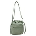 thumbnail image 1 of Xfvqtps Womens Bucket Bag Solid Color Simplicity Ins Adjustable Shoulder Strap Drawstring Style Fashion Lightweight Portable Canvas Crossbody Bag Green, 1 of 1