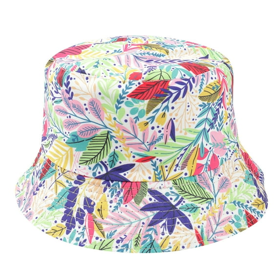 Xfvqtps Womens Bucket Hat Summer Sun Protection Fashion Flower Print UV Protection Sunshade Outdoor Beach Sun Hat Fisherman Cap Multicolor