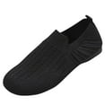 thumbnail image 1 of Xfvqtps Womens Casual Flat Shoes Soft Breathable Knit Slip on Loafers with V Cut Design Comfortable Lightweight Walking Sandals for Daily Wear Black, 1 of 7