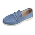 thumbnail image 1 of Xfvqtps Womens Casual Slip on Loafers Comfortable Flat Shoes Fall Breathable Round Toe Moccasins with Cushioned Insole Lightweight Walking Shoes Blue, 1 of 9