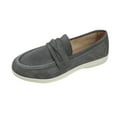 thumbnail image 1 of Xfvqtps Womens Casual Slip on Loafers Comfortable Flat Shoes Fall Breathable Round Toe Moccasins with Cushioned Insole Lightweight Walking Shoes Gray, 1 of 9