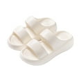 thumbnail image 1 of Xfvqtps Womens Casual Slippers Solid Color Simplicity Open Toe Double Strap Platform Thick Bottom Quick Drying Lightweight Non-Slip Bathroom Shower EVA Slippers White, 1 of 1