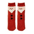 thumbnail image 1 of Xfvqtps Womens Christmas Socks Cute Santa Claus Pattern Mid Tube Coral Fleece Thick Warm Socks Christmas Accessories Floor Sleep Socks Red, 1 of 3