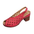 thumbnail image 1 of Xfvqtps Womens Clogs Slingback Block Heel Cutout Breathable Hollow out Peep Toe Casual Sandals, 1 of 9