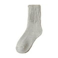 thumbnail image 1 of Xfvqtps Womens Crew Socks Mid Tube Knitting Solid Color Comfortable Soft Cozy Indoor Sleep Home Warm Winter Socks Gray, 1 of 5