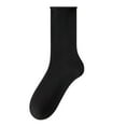 thumbnail image 1 of Xfvqtps Womens Crew Socks Solid Color Simplicity Middle Tube Non Shedding Comfortable Breathable Elastic Soft Cozy Premium Spring Summer Cotton Socks Black, 1 of 9