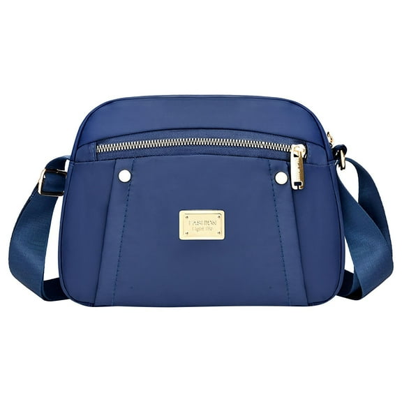Xfvqtps Womens Crossbody Bag Large Capacity Multi Compartment Adjustable Shoulder Strap Oxford Cloth Inclined Shoulder Bag Dark Blue