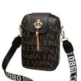 thumbnail image 1 of Xfvqtps Womens Crossbody Bag Vertical Version Fashion Print Metal Tassels Lightweight Portable Leather Touch Screen Phone Bag Black, 1 of 7