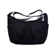 thumbnail image 1 of Xfvqtps Womens Crossbody Bags Zipper Adjustable Shoulder Strap Solid Color Simplicity Waterproof Casual Nylon Shoulder Bag Black, 1 of 8
