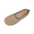 thumbnail image 1 of Xfvqtps Womens Cut out Loafers Faux Suede Round Toe Soft Sole Breathable Slip on Flat Shoes Casual Wear Khaki, 1 of 9