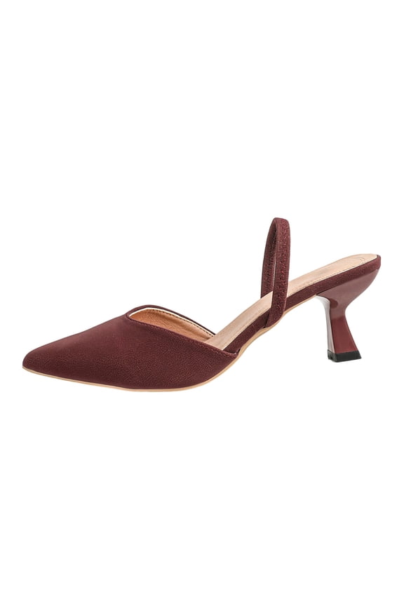 Womens Elegant Pointed Toe Slingback Pumps Block Heel Comfortable Dress Shoes for Office Evening