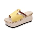thumbnail image 1 of Xfvqtps Womens Espadrille Wedge Sandals Peep Toe Thick Heel Fashion Casual Woven Shoes for Summer Vacation, 1 of 9