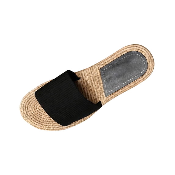 Xfvqtps Womens Espadrilles Slide Sandals Flat Boho Soft Sole Slip on Slippers Woven Rope Outdoor Indoor Casual Summer Shoes