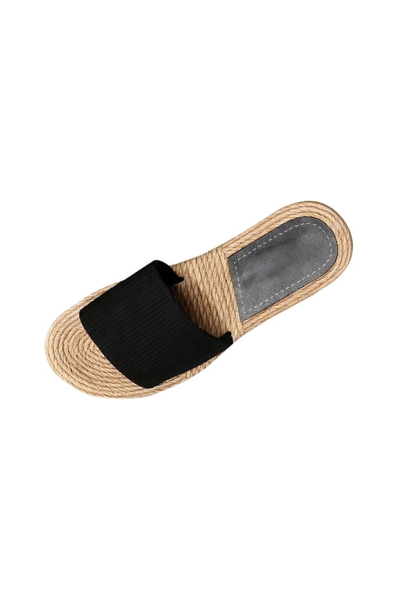 Womens Espadrilles Slide Sandals Flat Boho Soft Sole Slip on Slippers Woven Rope Outdoor Indoor Casual Summer Shoes