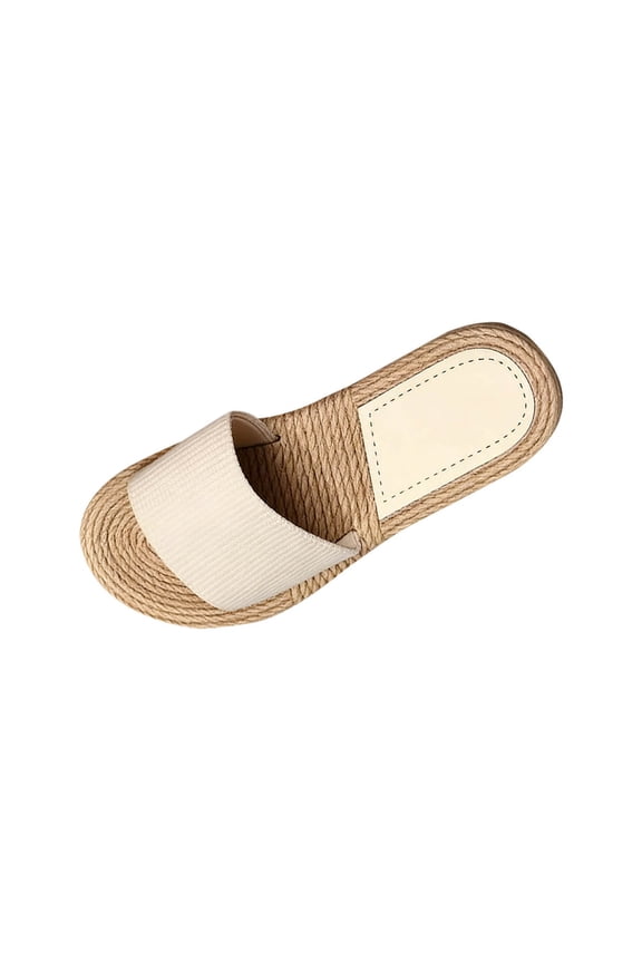 Womens Espadrilles Slide Sandals Flat Boho Soft Sole Slip on Slippers Woven Rope Outdoor Indoor Casual Summer Shoes