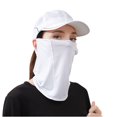 thumbnail image 1 of Xfvqtps Womens Face Mask Neck Scarf Integrated with Ear Loops Ice Silk Mesh Breathable Solid Color UV Protection Sun Protective Sunshade Multipurpose Cycling Mask White, 1 of 4