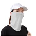 thumbnail image 1 of Xfvqtps Womens Face Mask Neck Scarf Integrated with Ear Loops Ice Silk Mesh Breathable Solid Color UV Protection Sun Protective Sunshade Multipurpose Cycling Mask Gray, 1 of 4