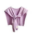 thumbnail image 1 of Xfvqtps Womens Fake Collar Knitting Detachable Solid Color Bow Shoulder Decoration Mini Cape Elegant Lightweight Breathable Soft Shawls Purple, 1 of 3