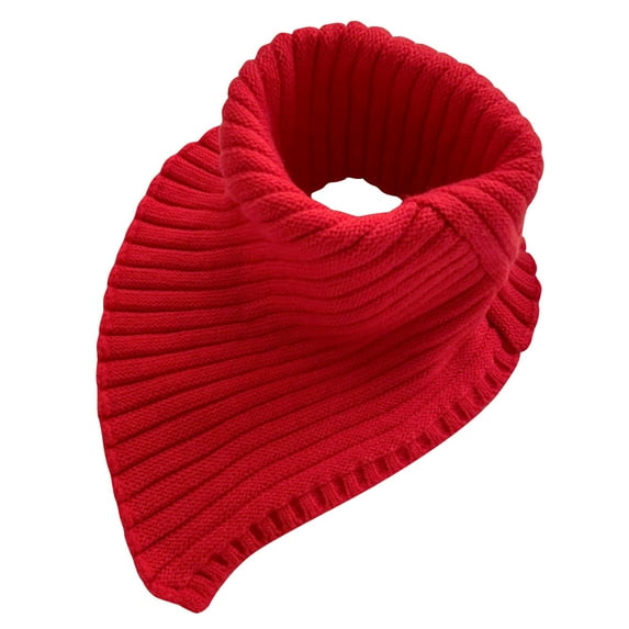 Xfvqtps Womens False Collar Knitted Solid Color Turtleneck Chuniky Detachable Neck Warmer Elastic Soft Thermal Winter Triangular Shawl Scarves Red