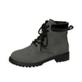 thumbnail image 1 of Xfvqtps Womens Fashion Martin Boots Flatform Ankle Booties Chunky Sole Lace up Workwear Boots Trendy Style Fall Winter Shoes Gray, 1 of 8