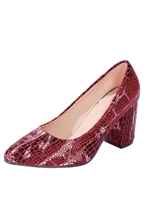 Womens Fashion Pumps Patterned Pointed Toe Block Heel Shoes Light Blue Casual Dress Heels for Party Date Night and Social Events