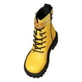 thumbnail image 1 of Xfvqtps Womens Fashion Winter Boots Mid Calf Flatform Ankle Boots with Buckle Side Zipper Chunky Lace up Martin Boots Trendy Thick Sole Booties Yellow, 1 of 9