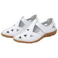thumbnail image 1 of Xfvqtps Womens Fisherman Sandals Close Toe Ankle Hook and Loop Strap Perforated Hollow out Soft Sole Lightweight Non Slip Comfortable Casual Travel Summer Walking Sandals White, 1 of 3