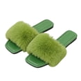 thumbnail image 1 of Xfvqtps Womens Flat Sandals Fluffy Open Square Toe Breathable Non Slip Outdoor Indoor Comfort Casual Slide, 1 of 7