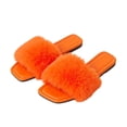 thumbnail image 1 of Xfvqtps Womens Flat Sandals Fluffy Open Square Toe Breathable Non Slip Outdoor Indoor Comfort Casual Slide, 1 of 7