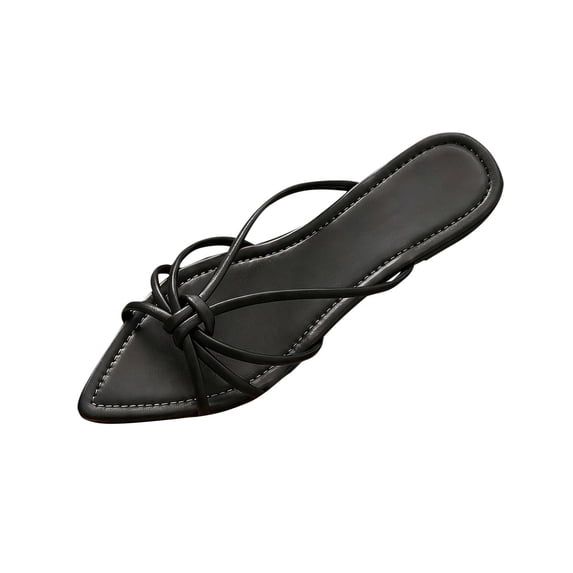 Xfvqtps Womens Flat Sandals Open Pointed Toe Slip on Straps Casual Comfortable Everyday Shoes for Spring Summer