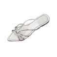 thumbnail image 1 of Xfvqtps Womens Flat Sandals Open Pointed Toe Slip on Straps Casual Comfortable Everyday Shoes for Spring Summer, 1 of 5