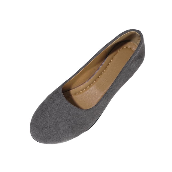 Xfvqtps Womens Flat Shoes Wedge Heel Slip on Casual Suede Loafers Soft Sole Breathable Comfortable Walking Shoes Low Heel Summer Shoes